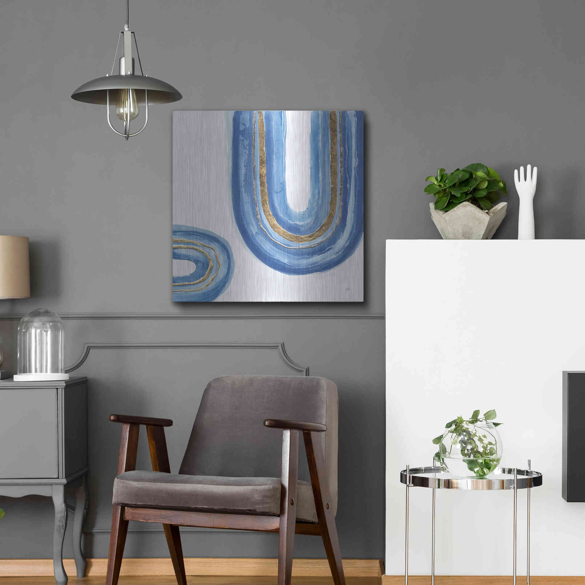 Luxe Metal Art 'Gilded Rainbow IV' by Chris Paschke, Metal Wall Art,24x24