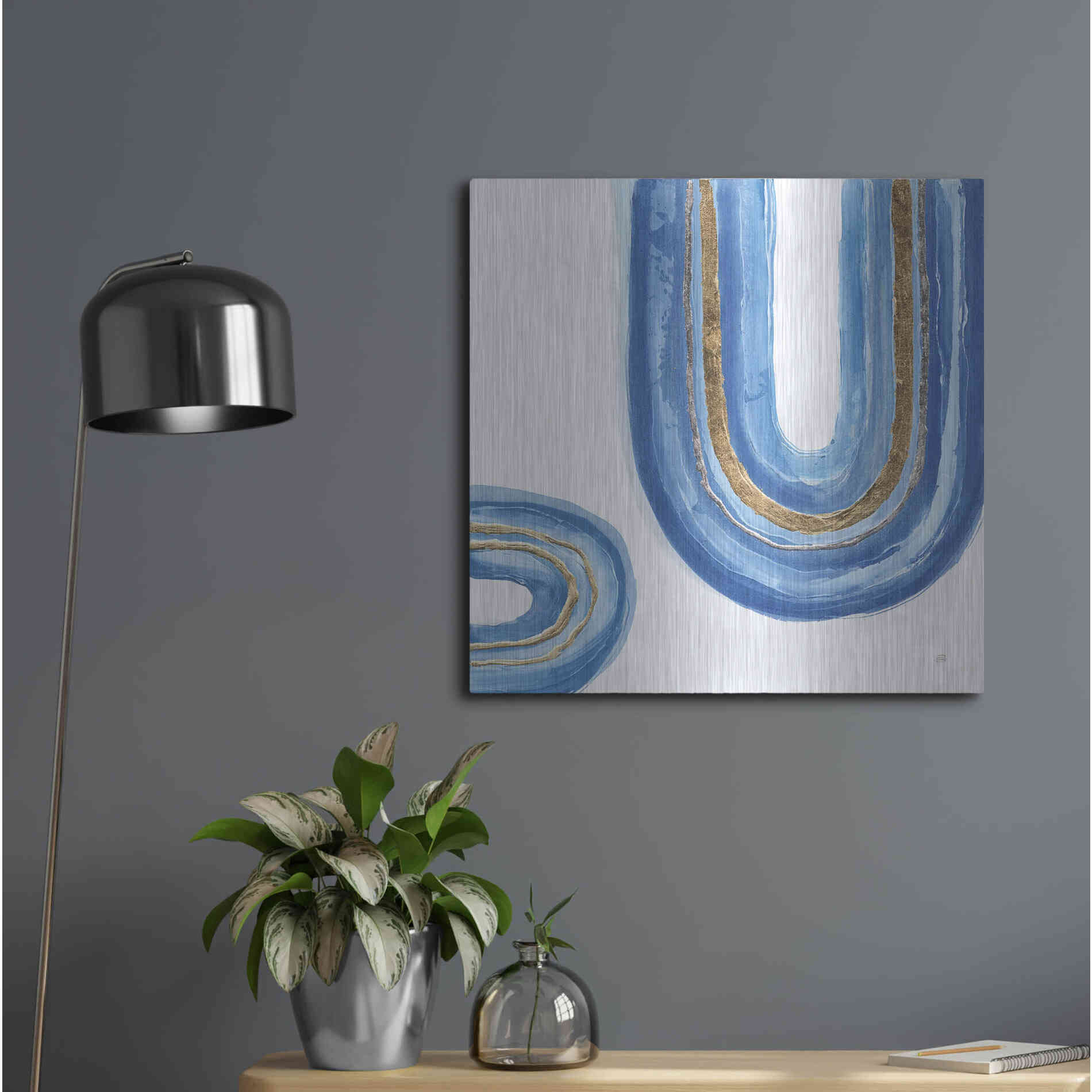 Luxe Metal Art 'Gilded Rainbow IV' by Chris Paschke, Metal Wall Art,24x24