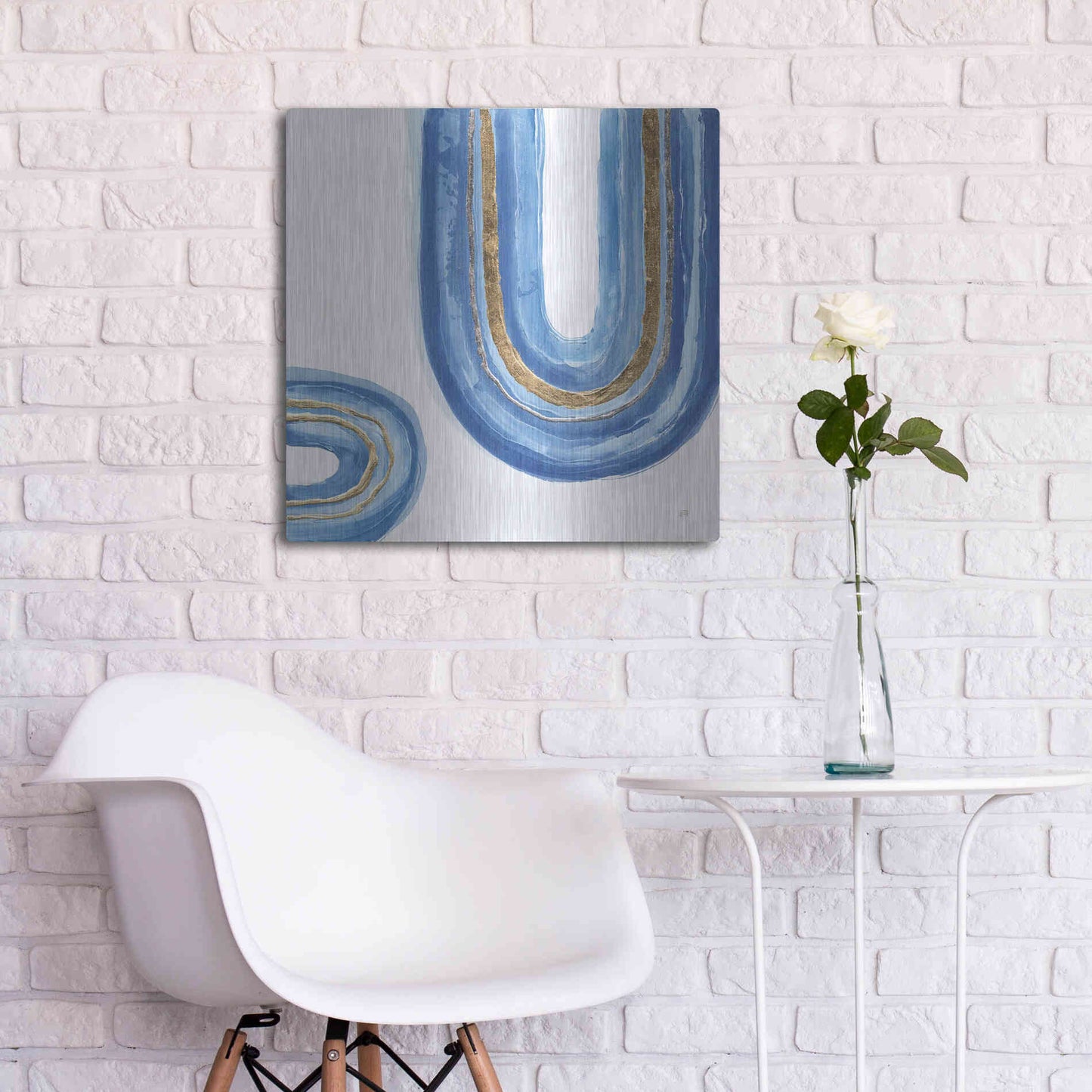 Luxe Metal Art 'Gilded Rainbow IV' by Chris Paschke, Metal Wall Art,24x24