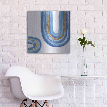 Luxe Metal Art 'Gilded Rainbow IV' by Chris Paschke, Metal Wall Art,24x24