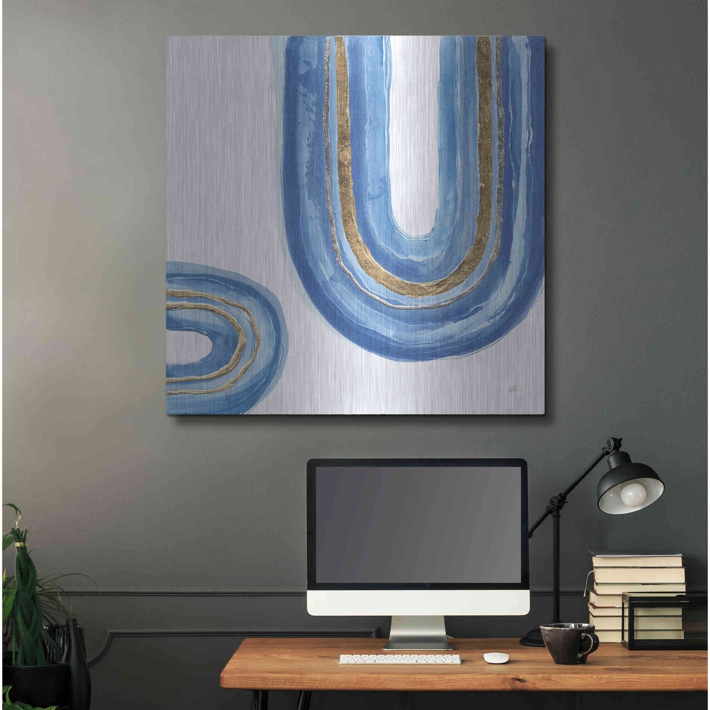 Luxe Metal Art 'Gilded Rainbow IV' by Chris Paschke, Metal Wall Art,36x36