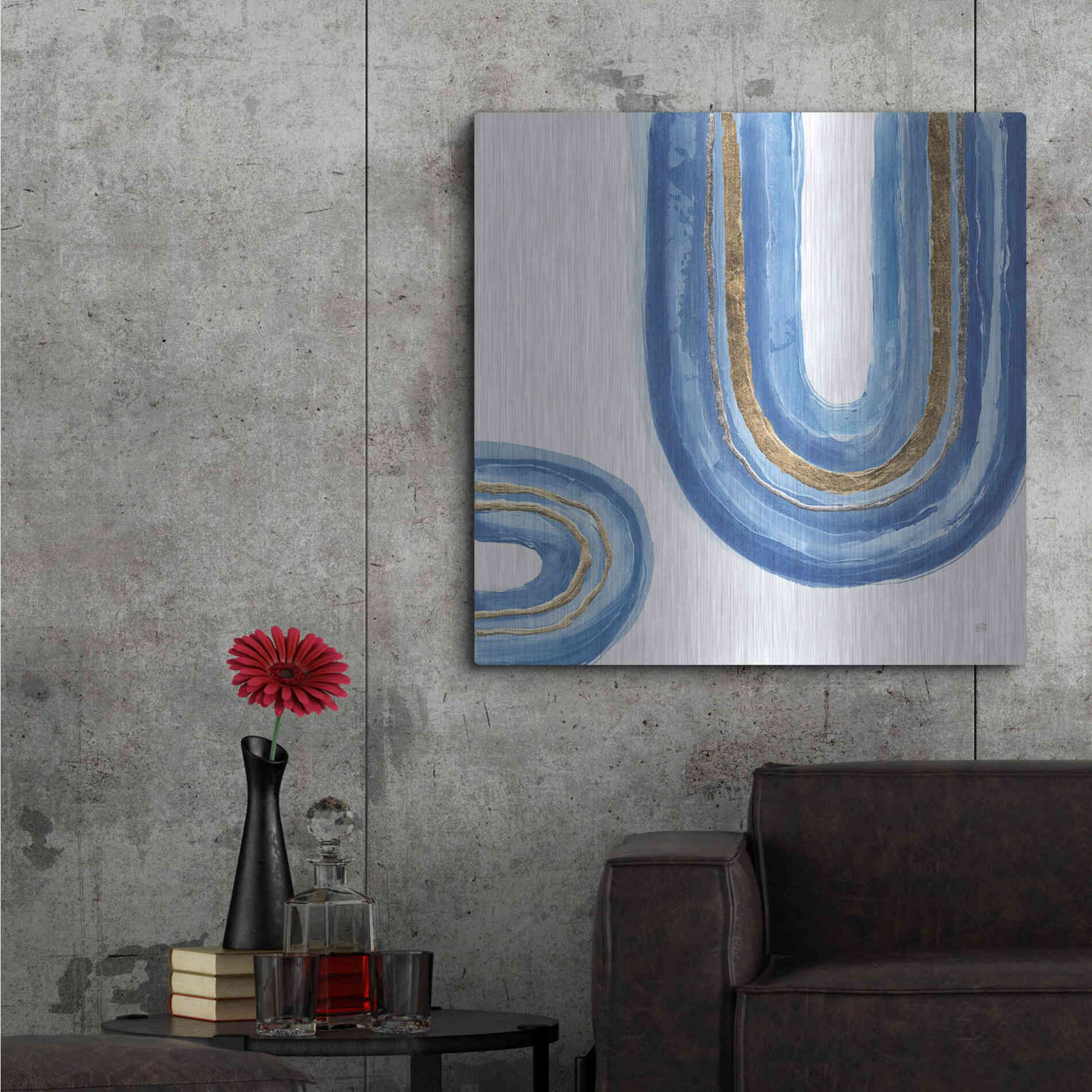 Luxe Metal Art 'Gilded Rainbow IV' by Chris Paschke, Metal Wall Art,36x36