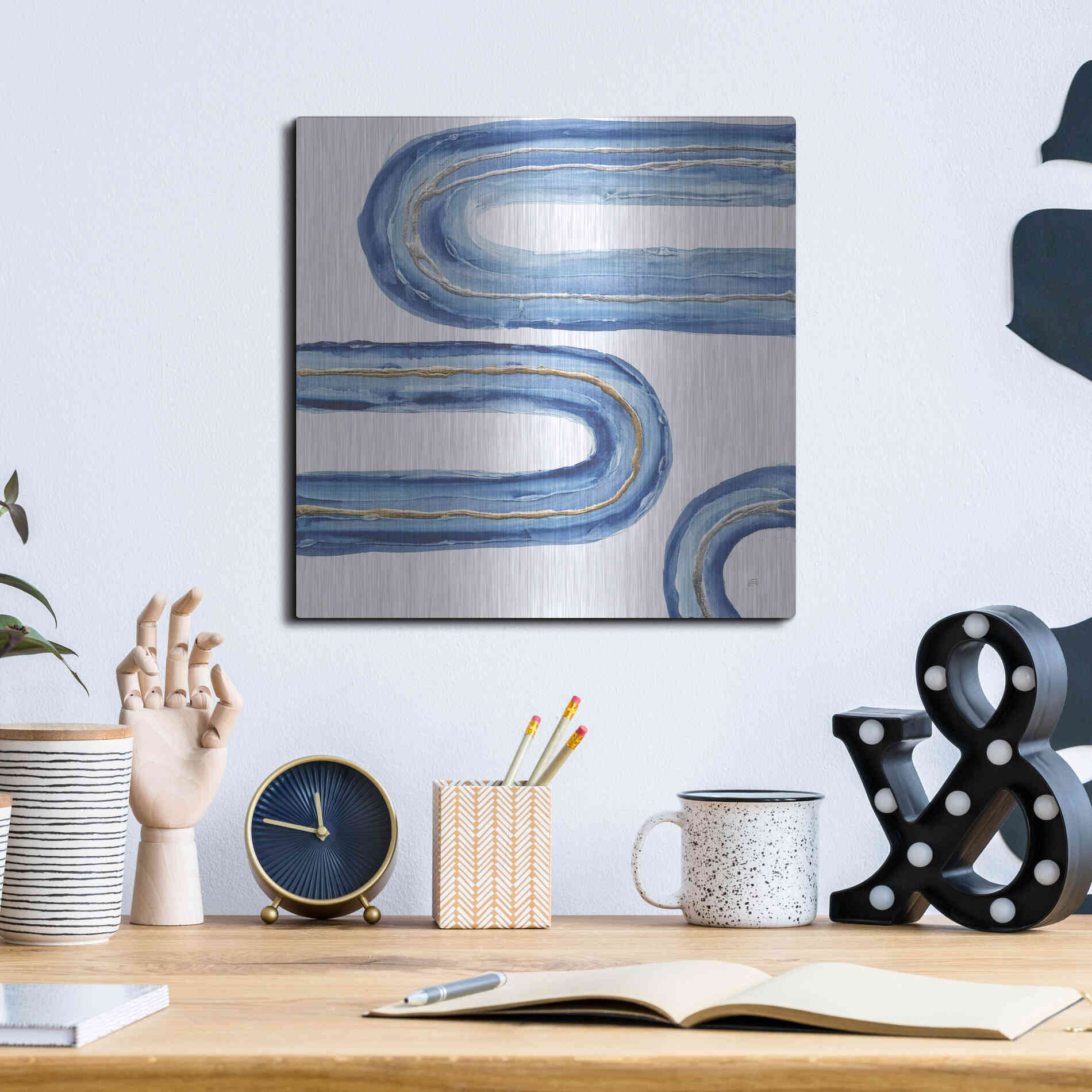 Luxe Metal Art 'Gilded Rainbow V' by Chris Paschke, Metal Wall Art,12x12