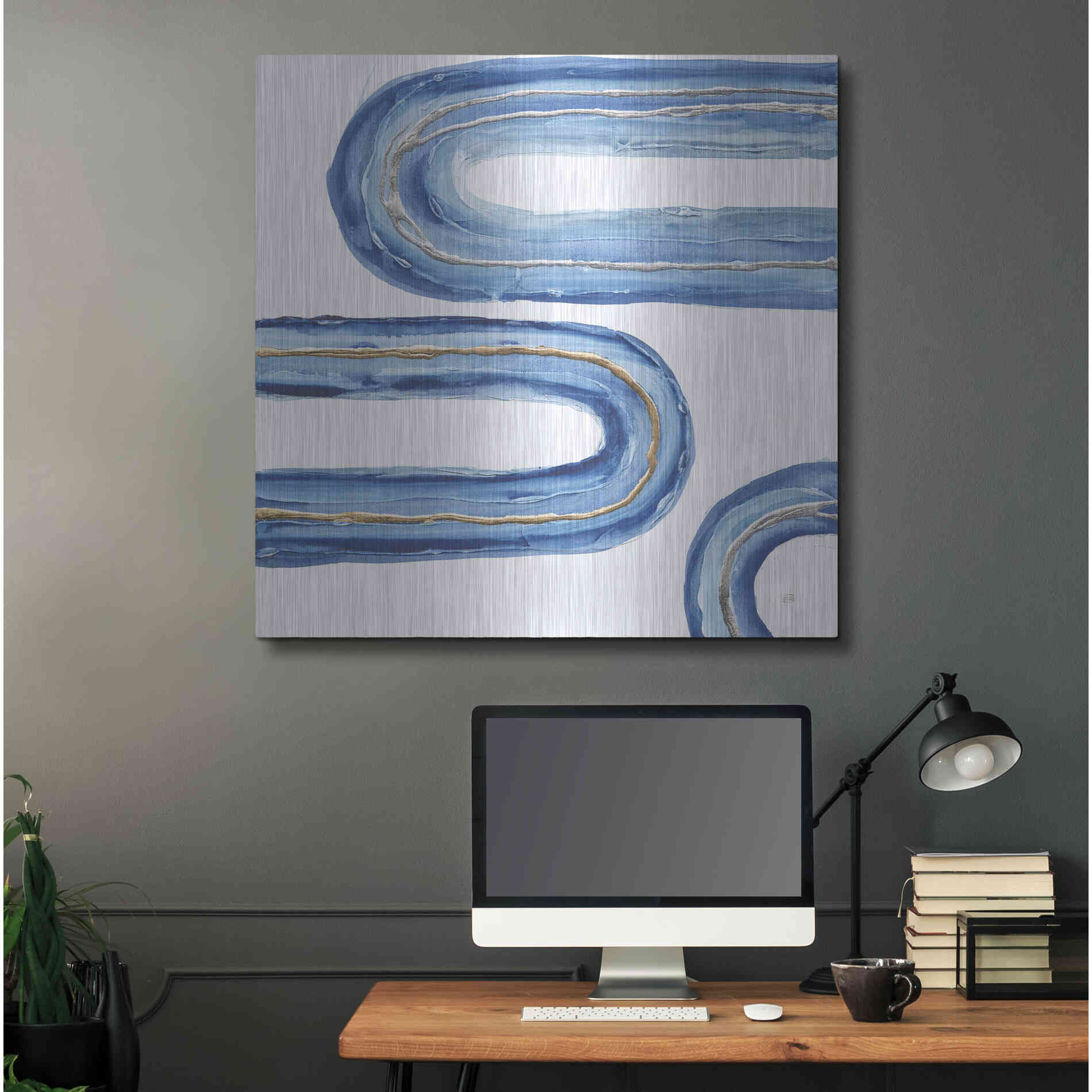 Luxe Metal Art 'Gilded Rainbow V' by Chris Paschke, Metal Wall Art,36x36