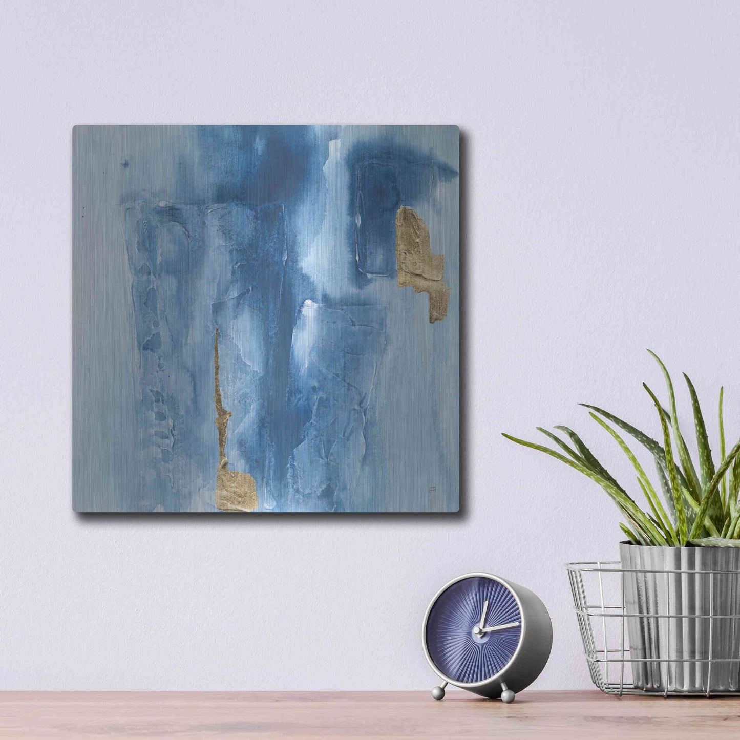 Luxe Metal Art 'Glacier II' by Chris Paschke, Metal Wall Art,12x12