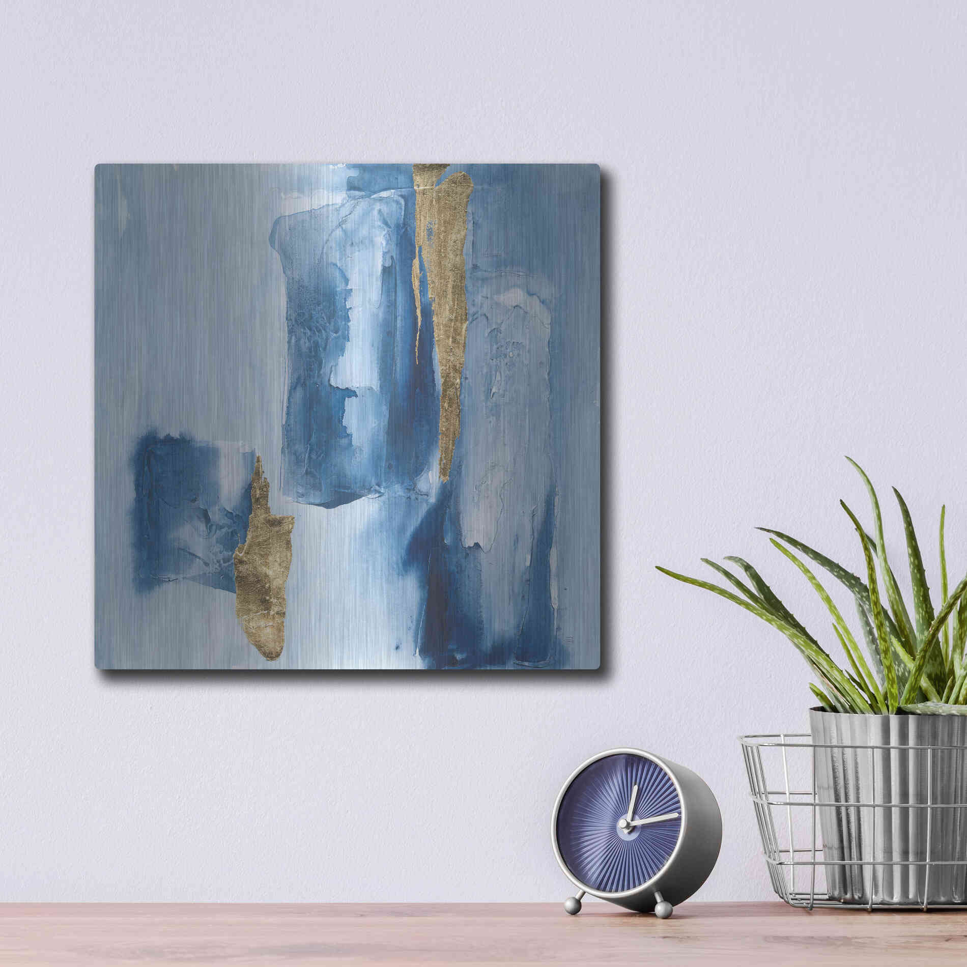 Luxe Metal Art 'Glacier III' by Chris Paschke, Metal Wall Art,12x12