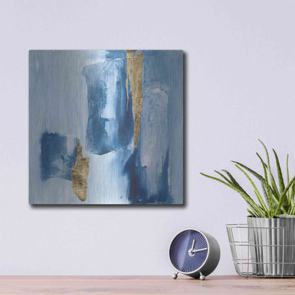 Luxe Metal Art 'Glacier III' by Chris Paschke, Metal Wall Art,12x12