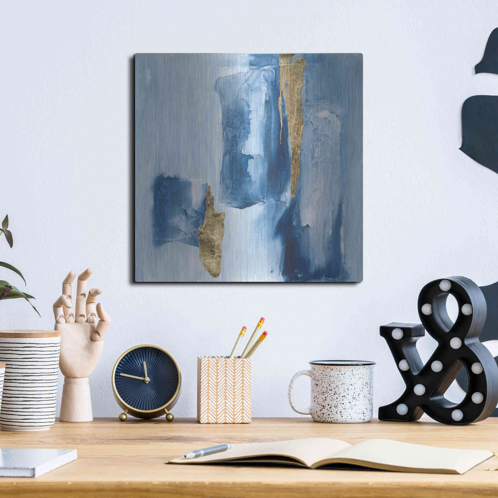 Luxe Metal Art 'Glacier III' by Chris Paschke, Metal Wall Art,12x12