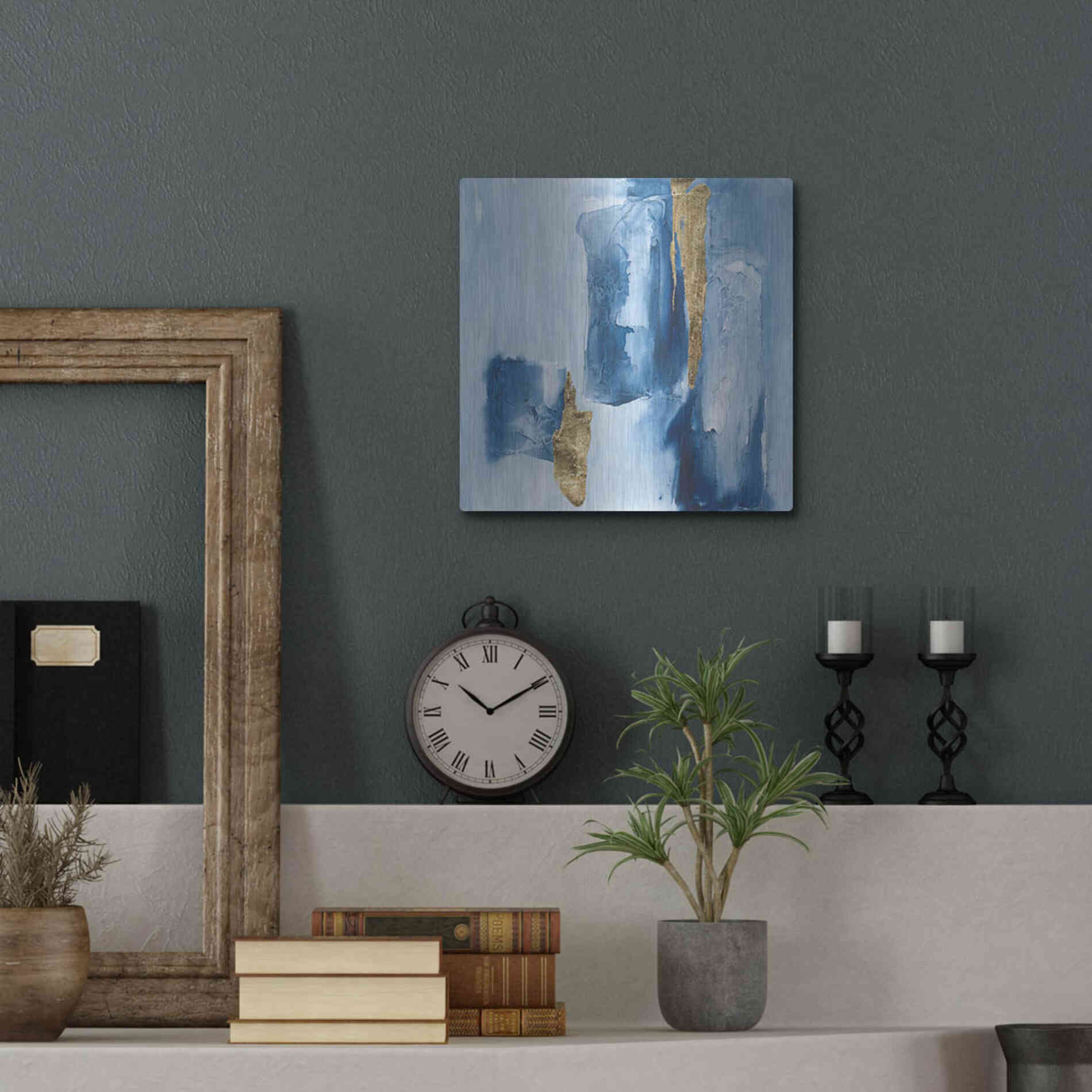 Luxe Metal Art 'Glacier III' by Chris Paschke, Metal Wall Art,12x12