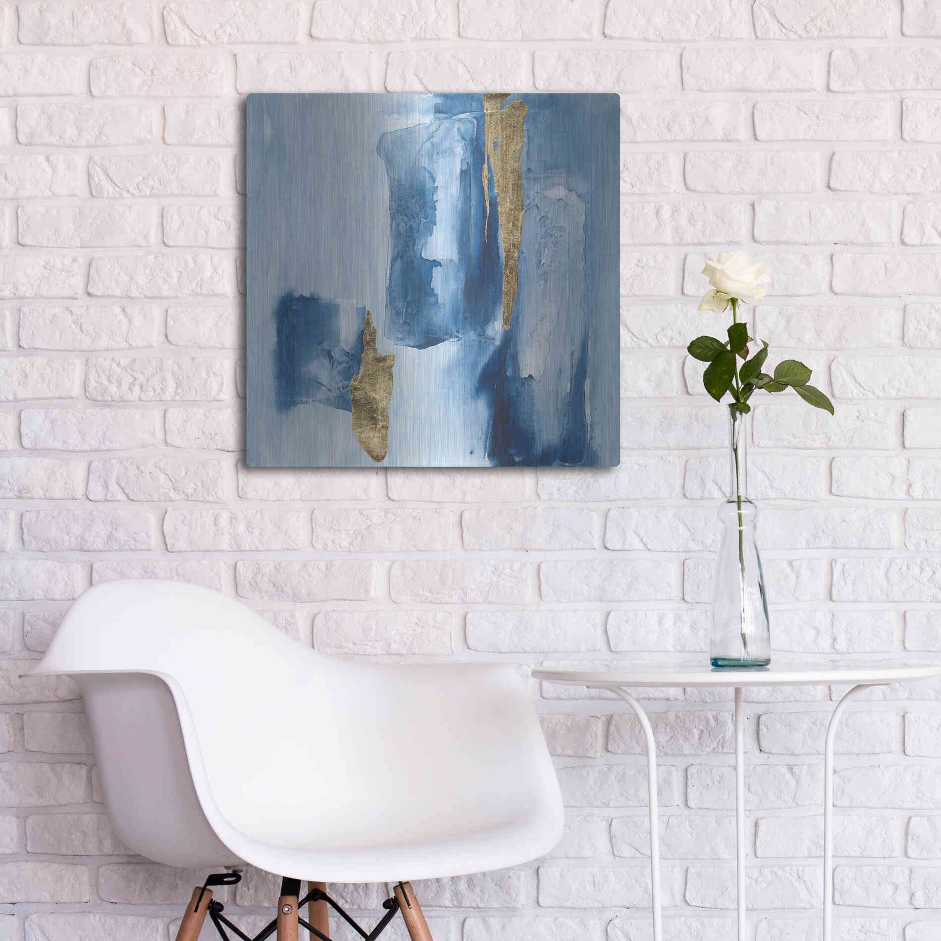 Luxe Metal Art 'Glacier III' by Chris Paschke, Metal Wall Art,24x24