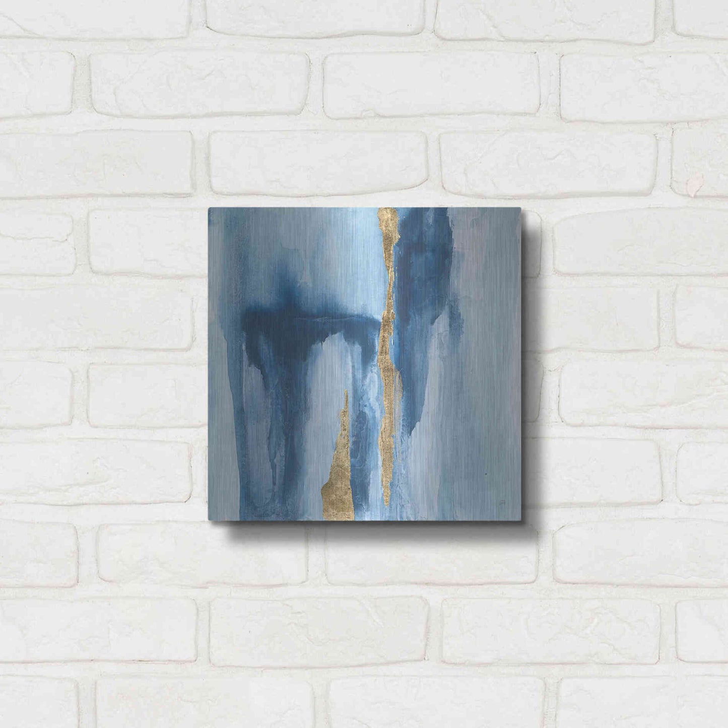 Luxe Metal Art 'Glacier IV' by Chris Paschke, Metal Wall Art,12x12