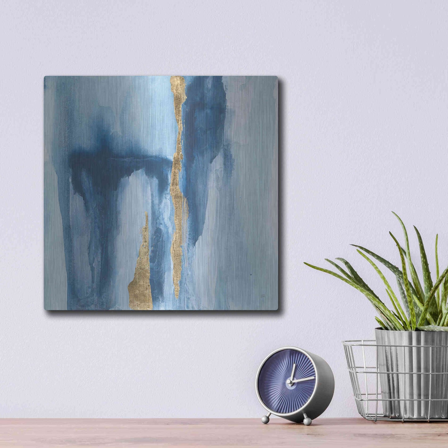 Luxe Metal Art 'Glacier IV' by Chris Paschke, Metal Wall Art,12x12