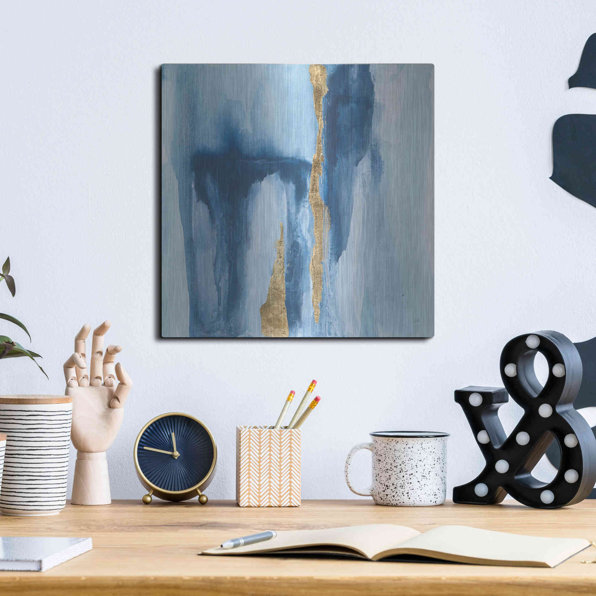 Luxe Metal Art 'Glacier IV' by Chris Paschke, Metal Wall Art,12x12