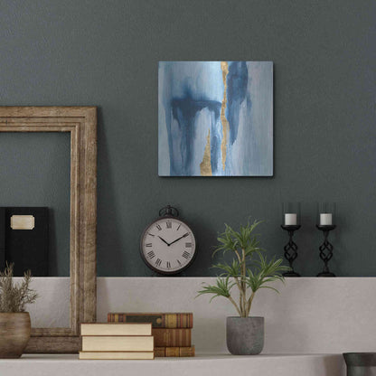 Luxe Metal Art 'Glacier IV' by Chris Paschke, Metal Wall Art,12x12