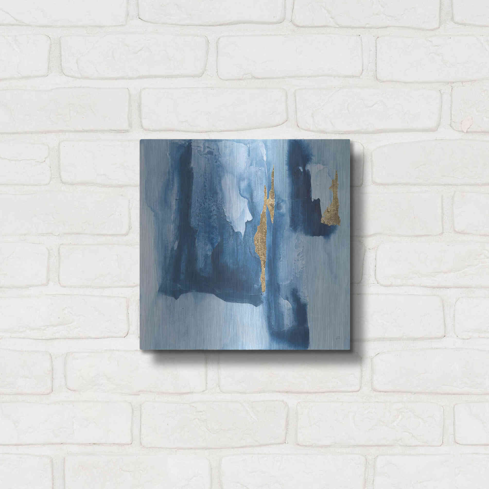 Luxe Metal Art 'Glacier V' by Chris Paschke, Metal Wall Art,12x12