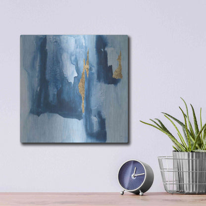 Luxe Metal Art 'Glacier V' by Chris Paschke, Metal Wall Art,12x12