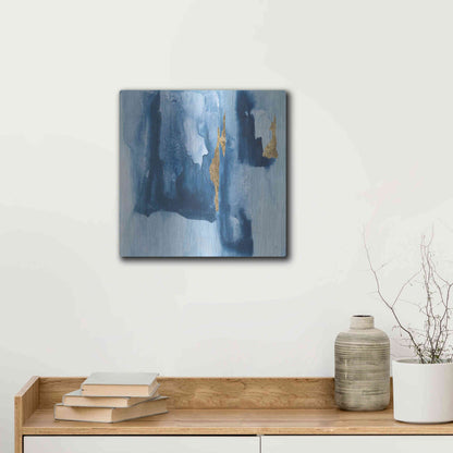 Luxe Metal Art 'Glacier V' by Chris Paschke, Metal Wall Art,12x12