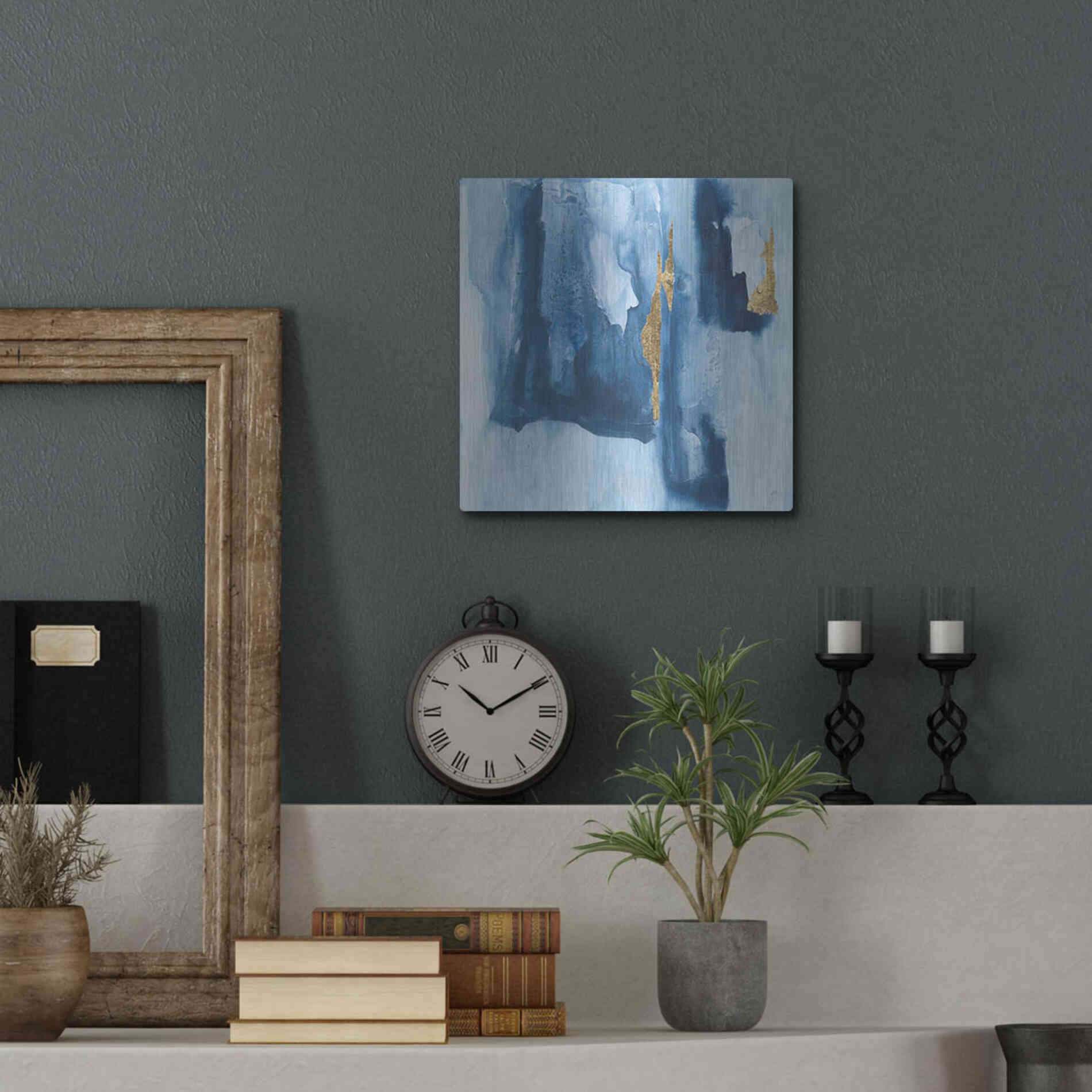 Luxe Metal Art 'Glacier V' by Chris Paschke, Metal Wall Art,12x12