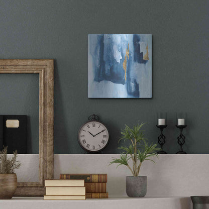 Luxe Metal Art 'Glacier V' by Chris Paschke, Metal Wall Art,12x12