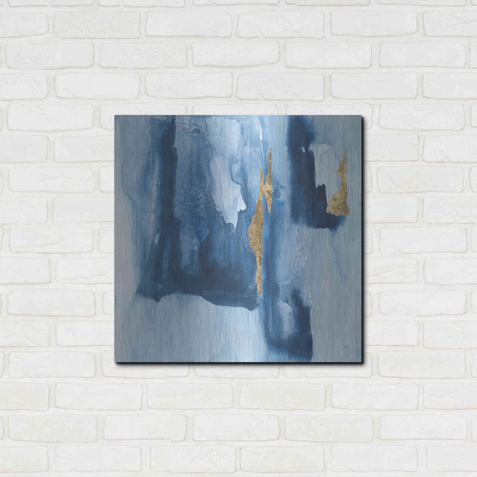 Luxe Metal Art 'Glacier V' by Chris Paschke, Metal Wall Art,24x24