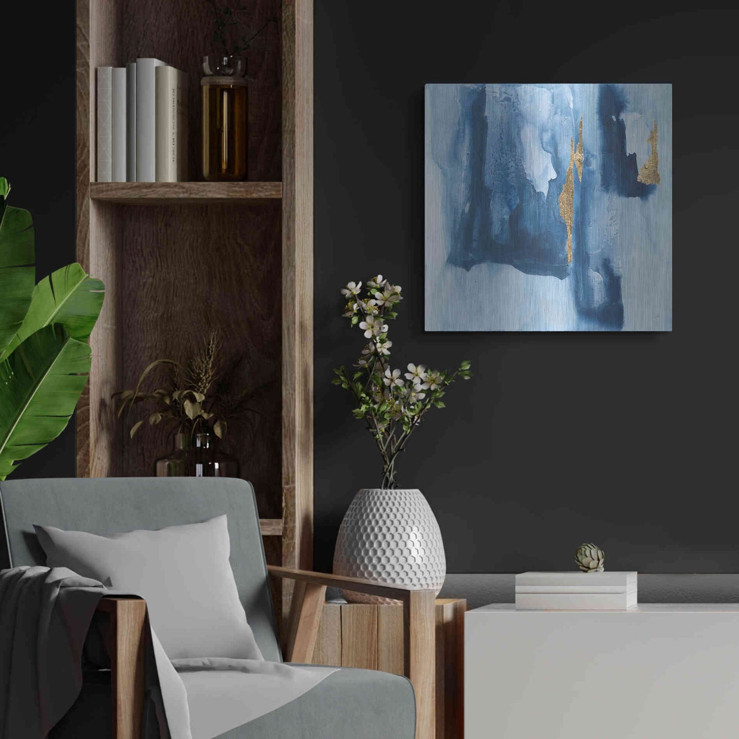 Luxe Metal Art 'Glacier V' by Chris Paschke, Metal Wall Art,24x24