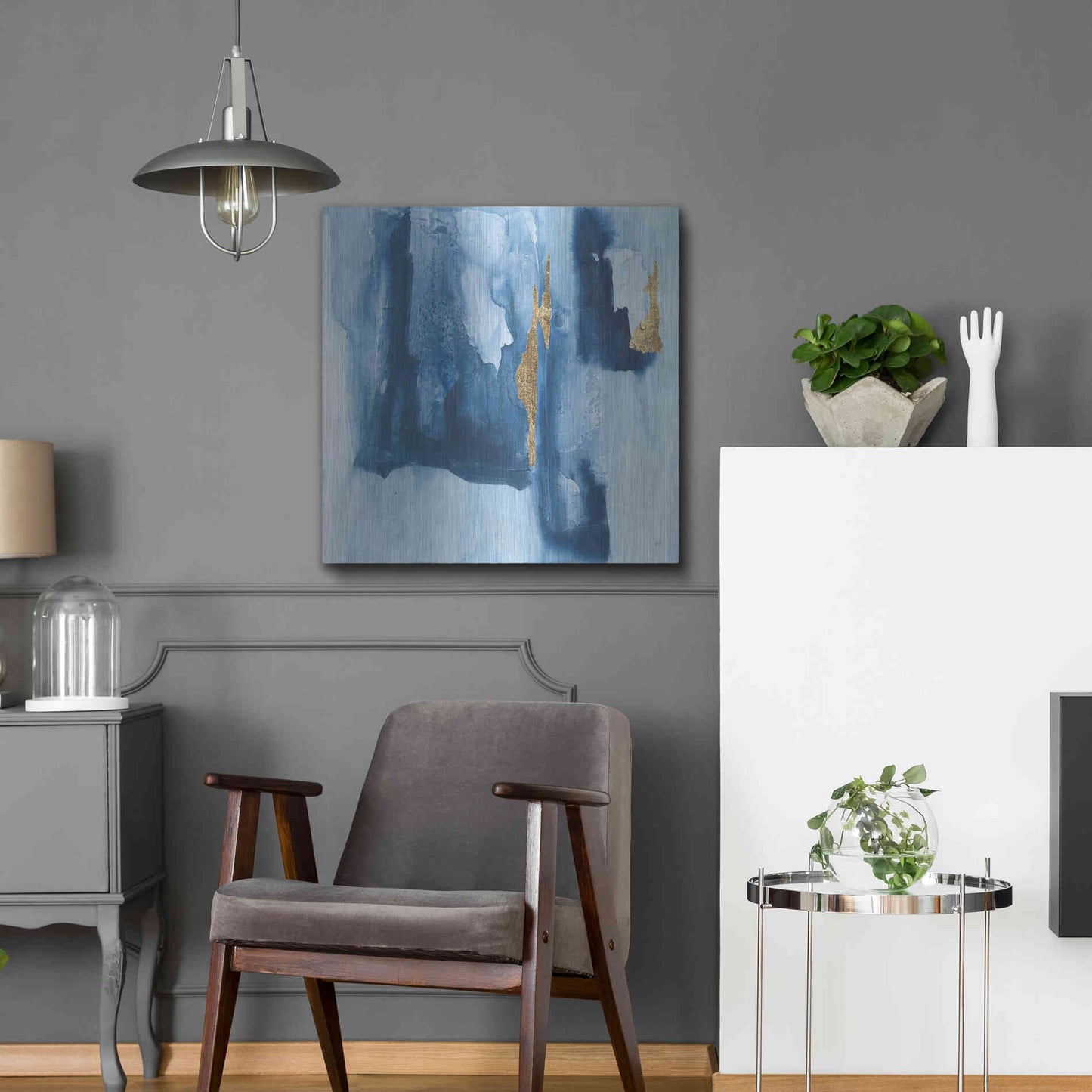 Luxe Metal Art 'Glacier V' by Chris Paschke, Metal Wall Art,24x24