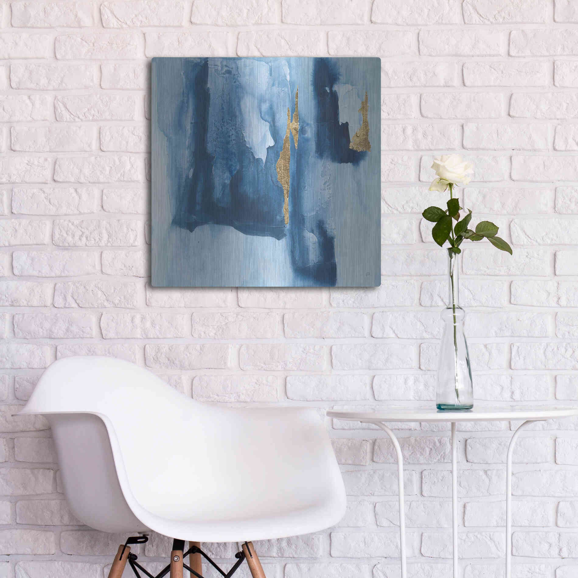 Luxe Metal Art 'Glacier V' by Chris Paschke, Metal Wall Art,24x24