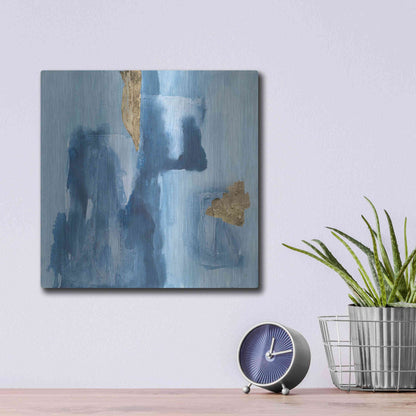 Luxe Metal Art 'Glacier VI' by Chris Paschke, Metal Wall Art,12x12