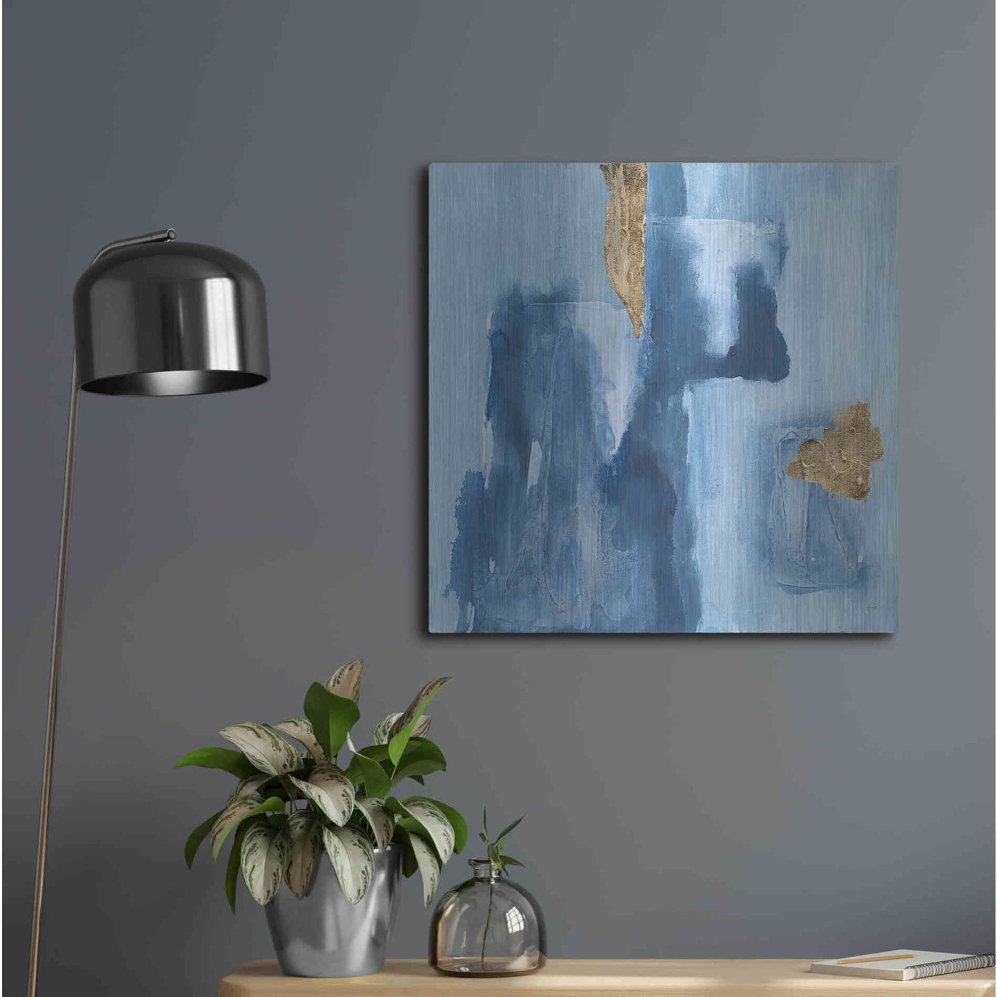 Luxe Metal Art 'Glacier VI' by Chris Paschke, Metal Wall Art,24x24