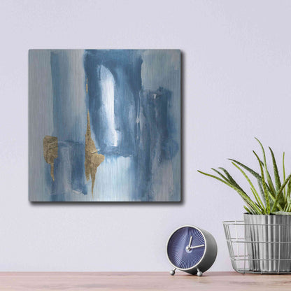 Luxe Metal Art 'Glacier VII' by Chris Paschke, Metal Wall Art,12x12