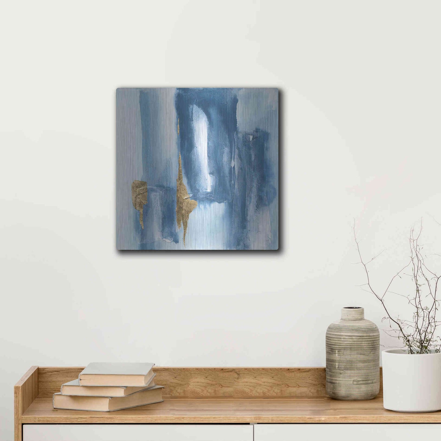 Luxe Metal Art 'Glacier VII' by Chris Paschke, Metal Wall Art,12x12