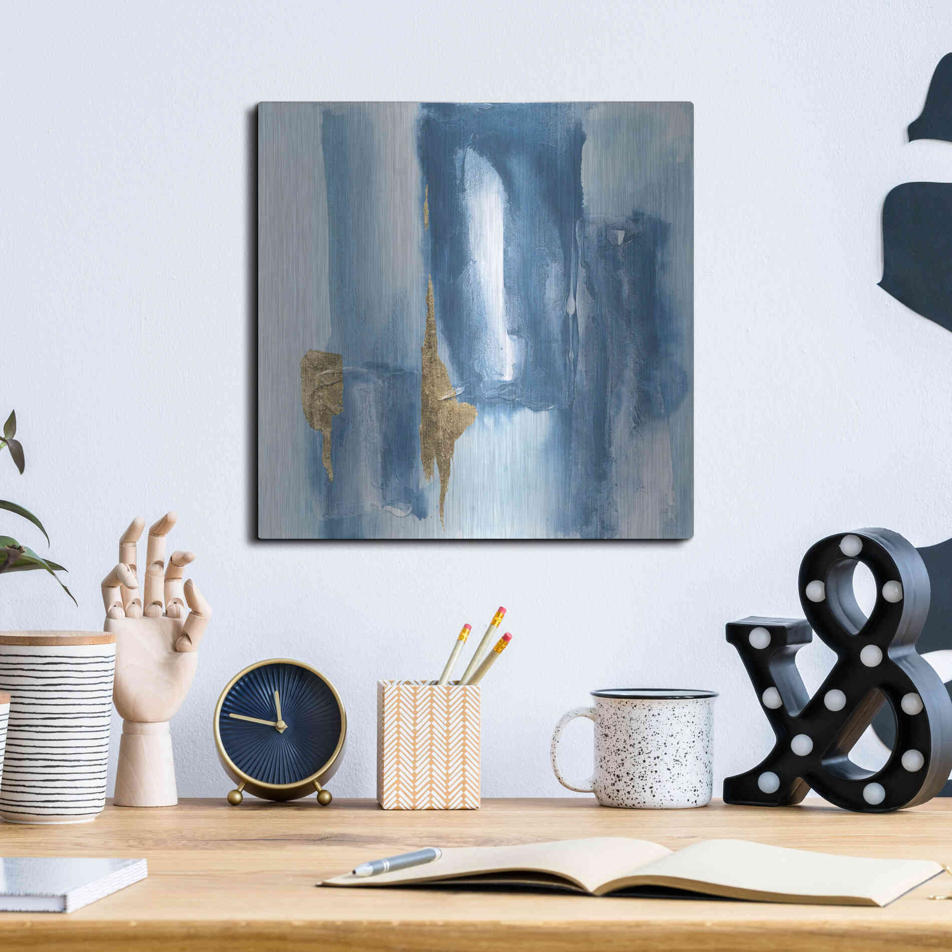 Luxe Metal Art 'Glacier VII' by Chris Paschke, Metal Wall Art,12x12