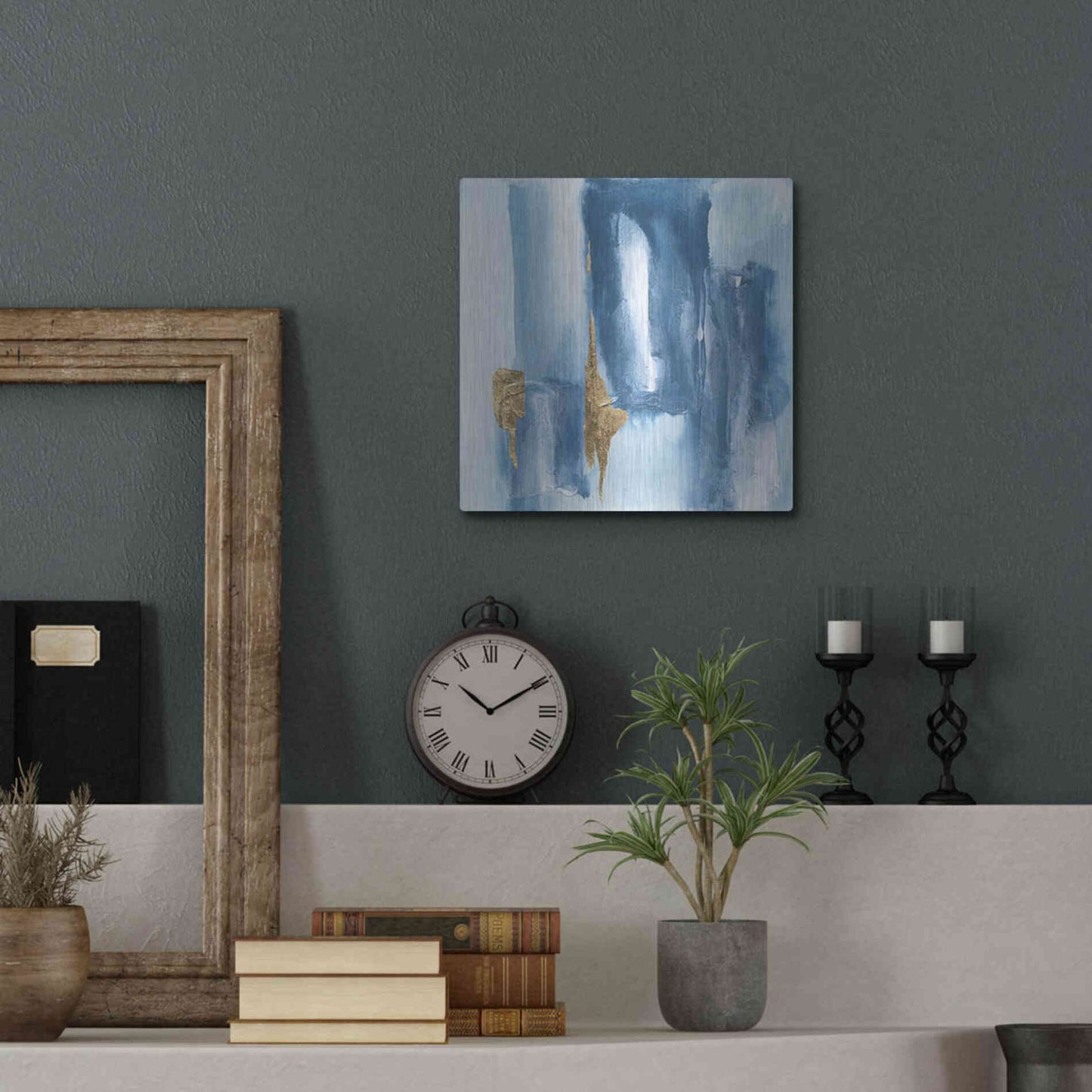 Luxe Metal Art 'Glacier VII' by Chris Paschke, Metal Wall Art,12x12