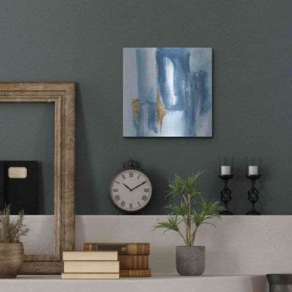 Luxe Metal Art 'Glacier VII' by Chris Paschke, Metal Wall Art,12x12