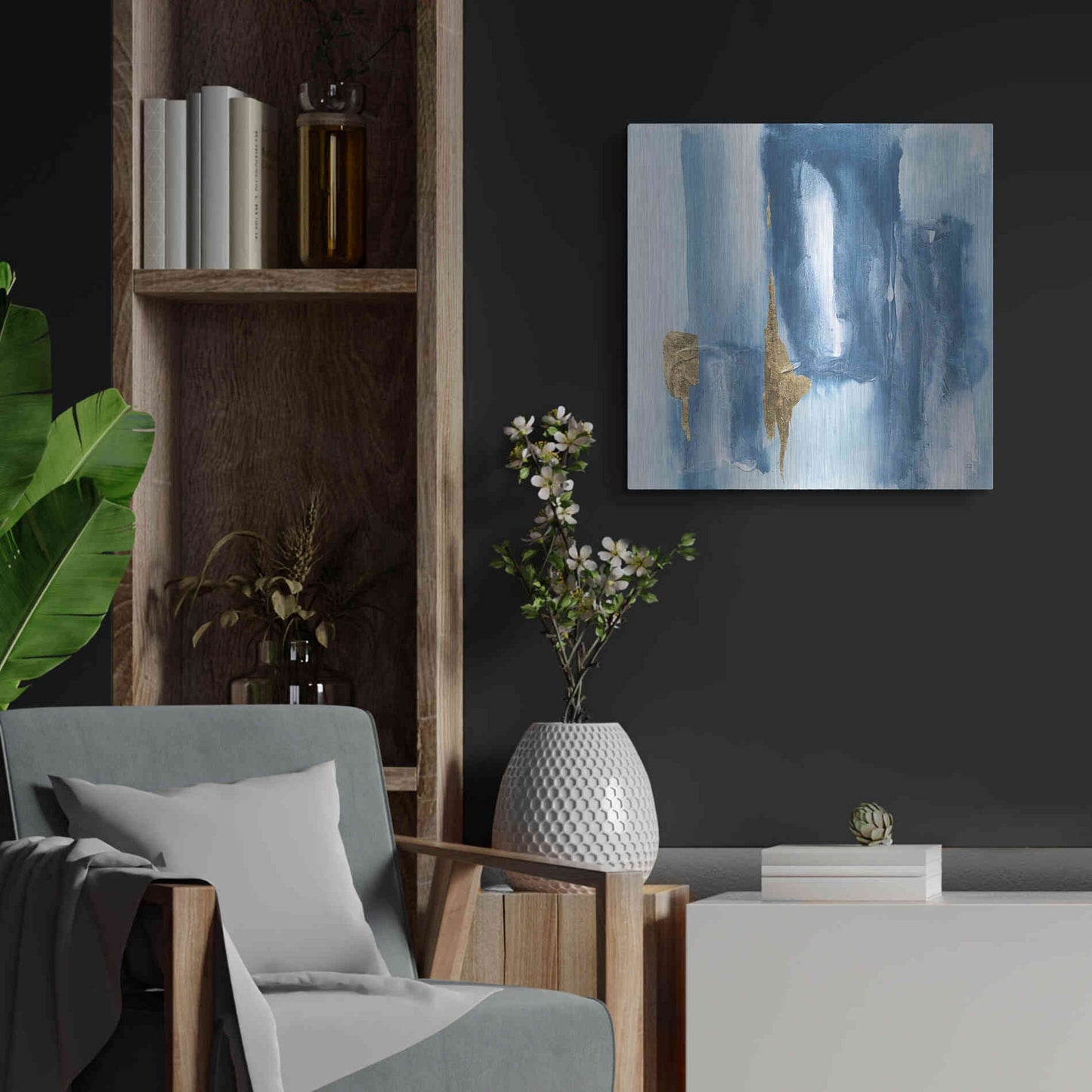 Luxe Metal Art 'Glacier VII' by Chris Paschke, Metal Wall Art,24x24