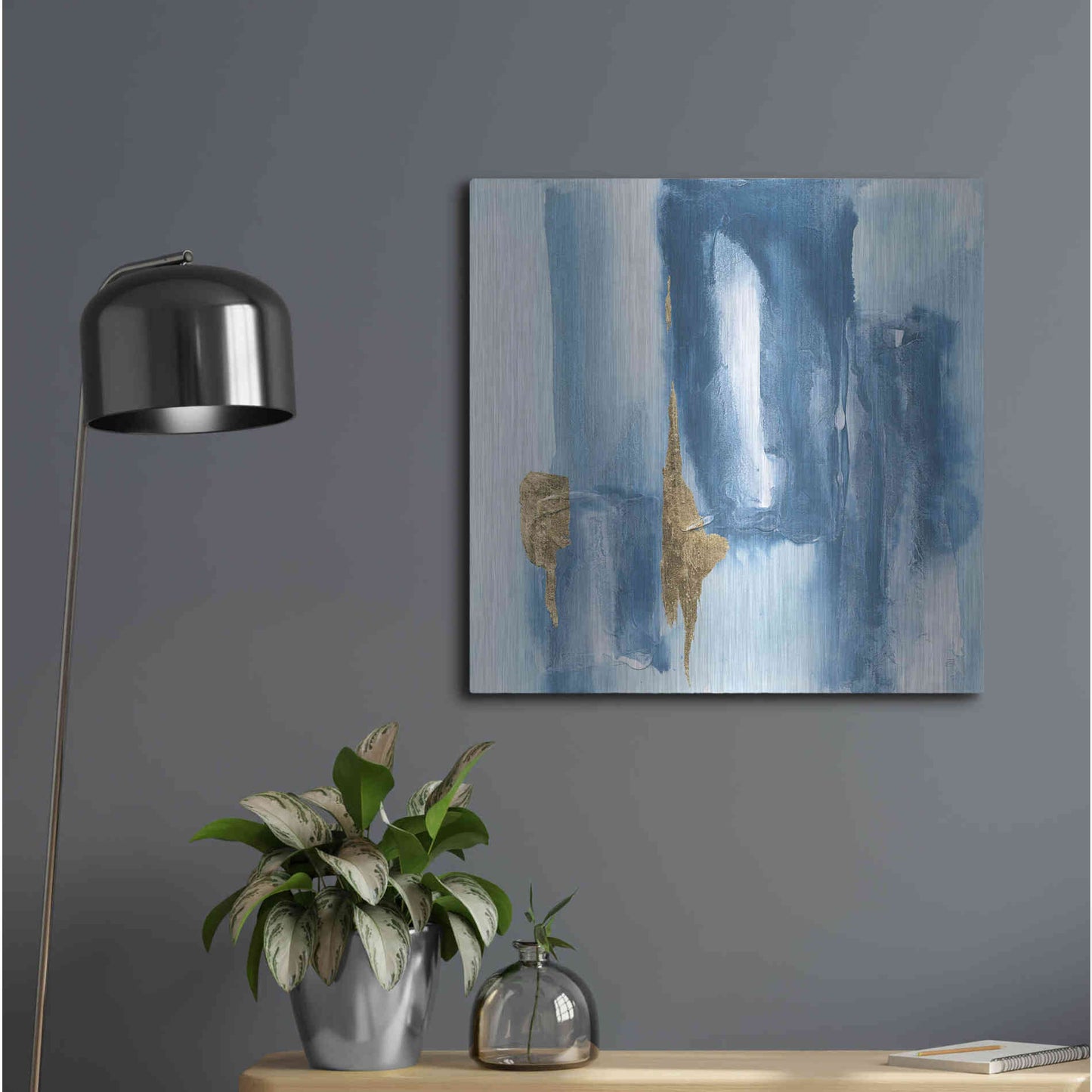 Luxe Metal Art 'Glacier VII' by Chris Paschke, Metal Wall Art,24x24