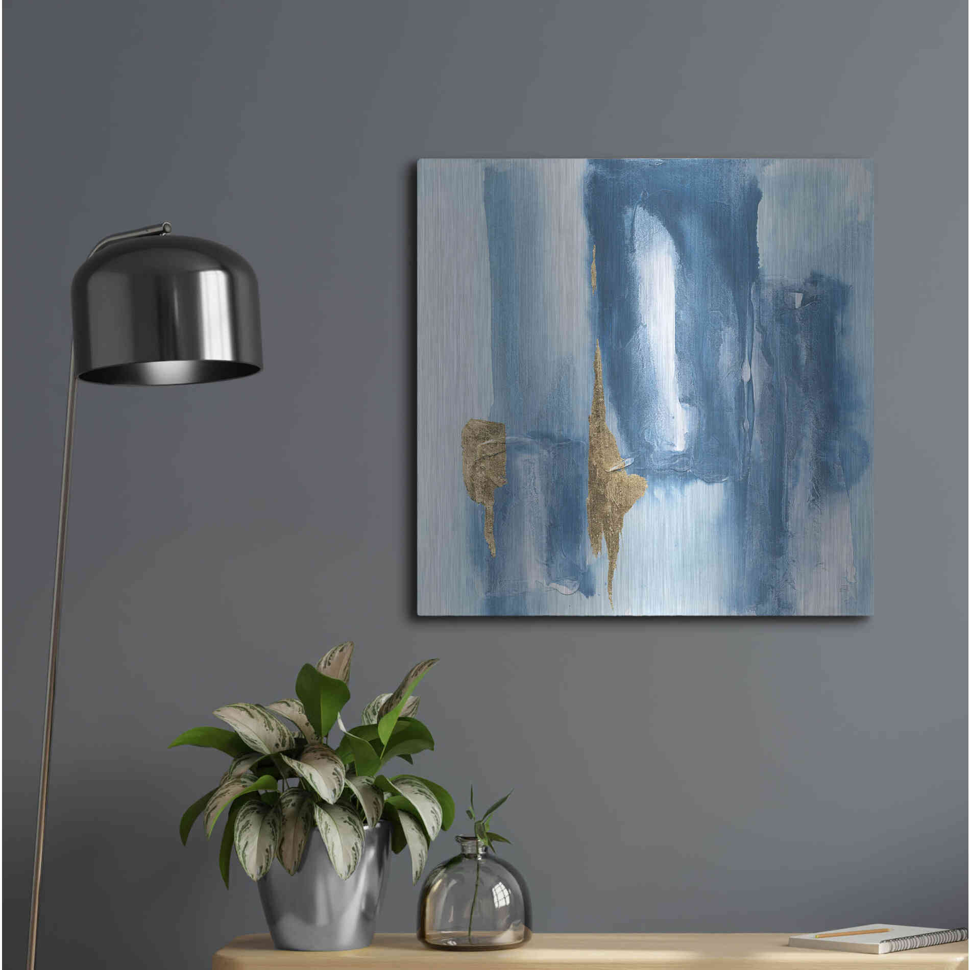 Luxe Metal Art 'Glacier VII' by Chris Paschke, Metal Wall Art,24x24