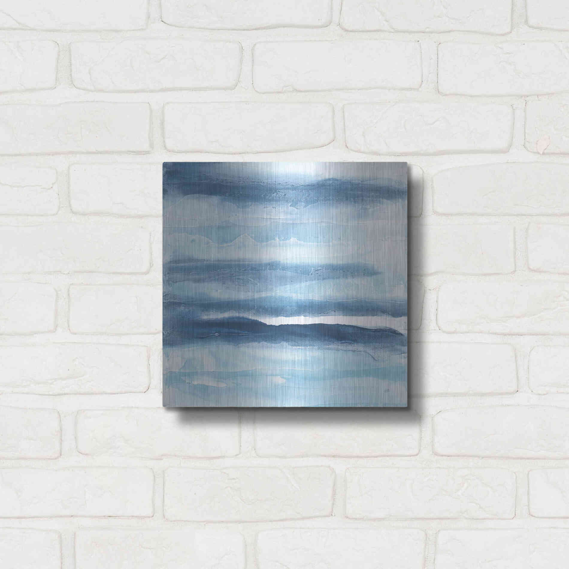 Luxe Metal Art 'Stripes I' by Chris Paschke, Metal Wall Art,12x12