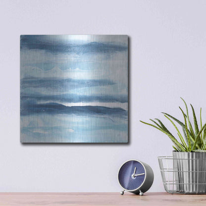 Luxe Metal Art 'Stripes I' by Chris Paschke, Metal Wall Art,12x12