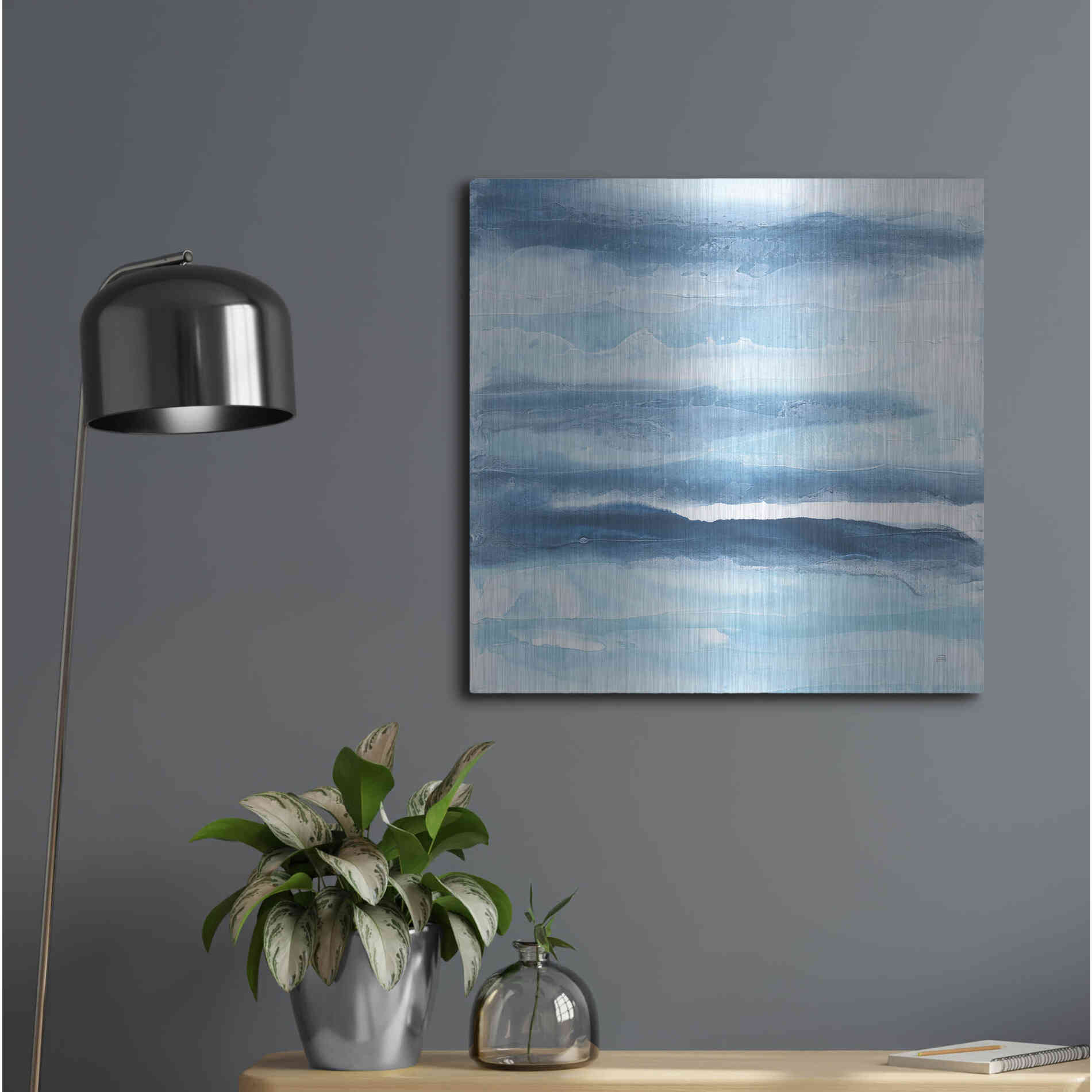 Luxe Metal Art 'Stripes I' by Chris Paschke, Metal Wall Art,24x24