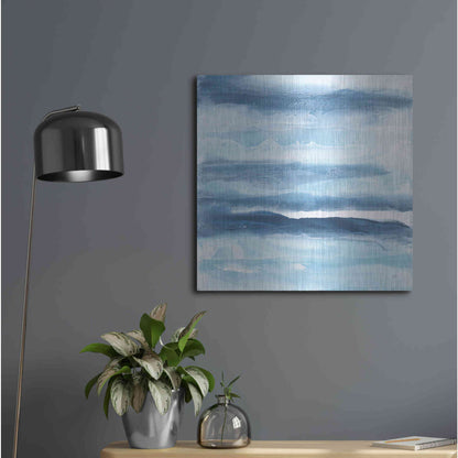 Luxe Metal Art 'Stripes I' by Chris Paschke, Metal Wall Art,24x24