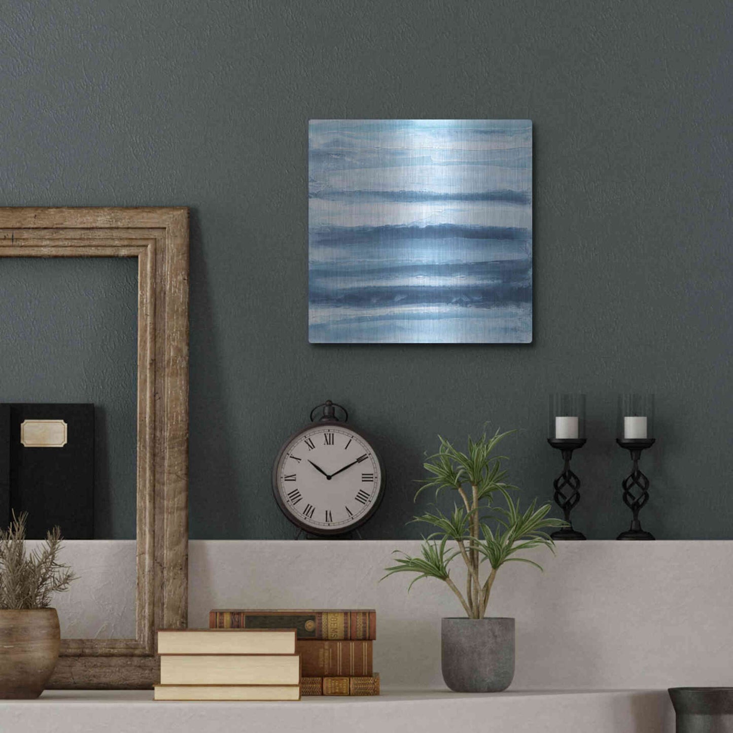 Luxe Metal Art 'Stripes II' by Chris Paschke, Metal Wall Art,12x12