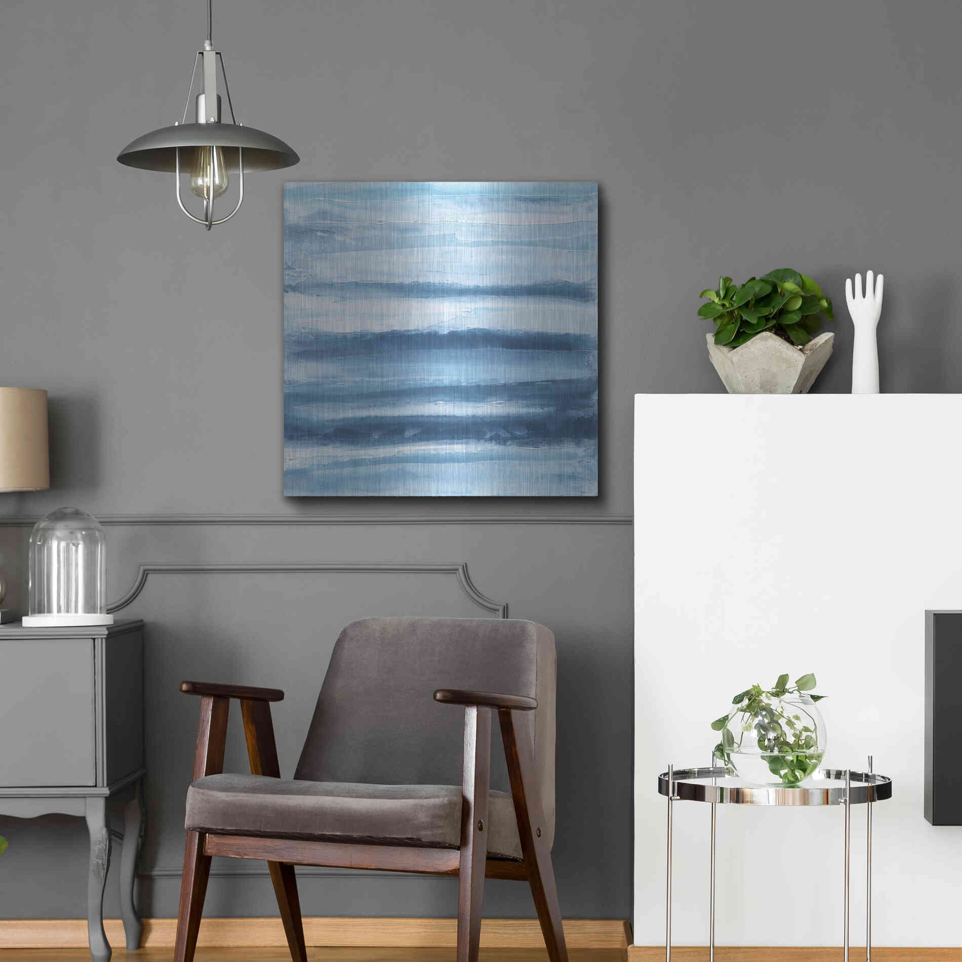 Luxe Metal Art 'Stripes II' by Chris Paschke, Metal Wall Art,24x24