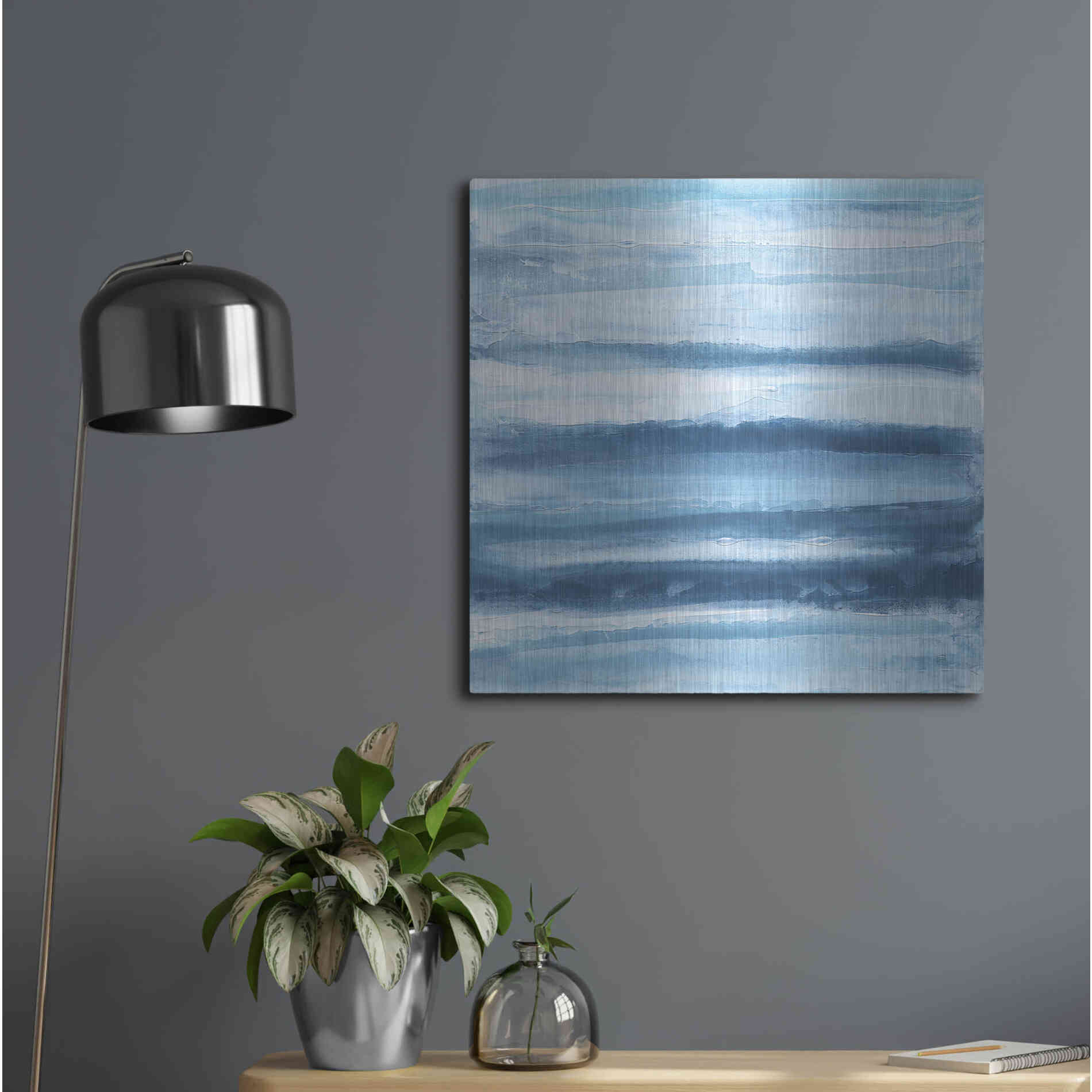 Luxe Metal Art 'Stripes II' by Chris Paschke, Metal Wall Art,24x24