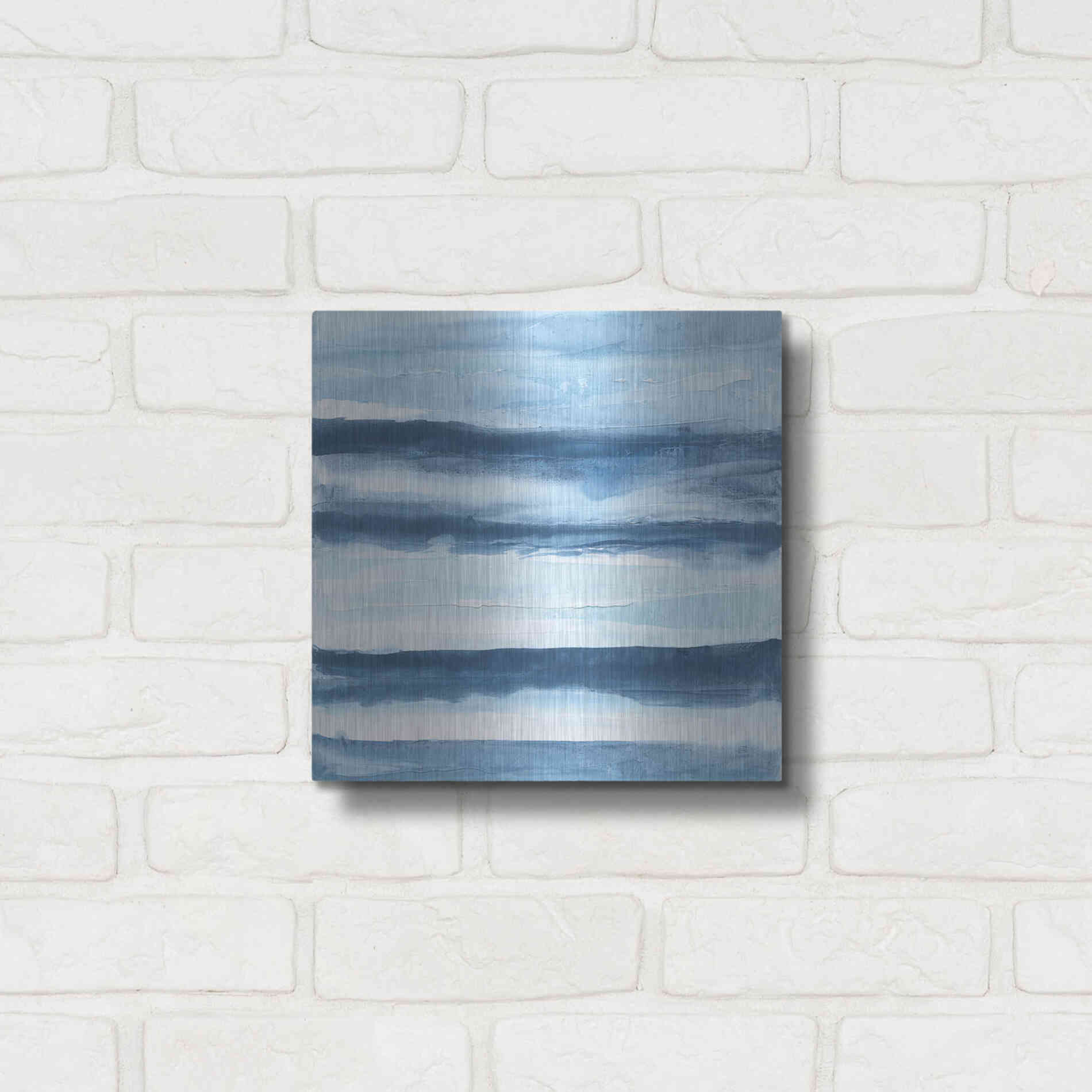 Luxe Metal Art 'Stripes IV' by Chris Paschke, Metal Wall Art,12x12