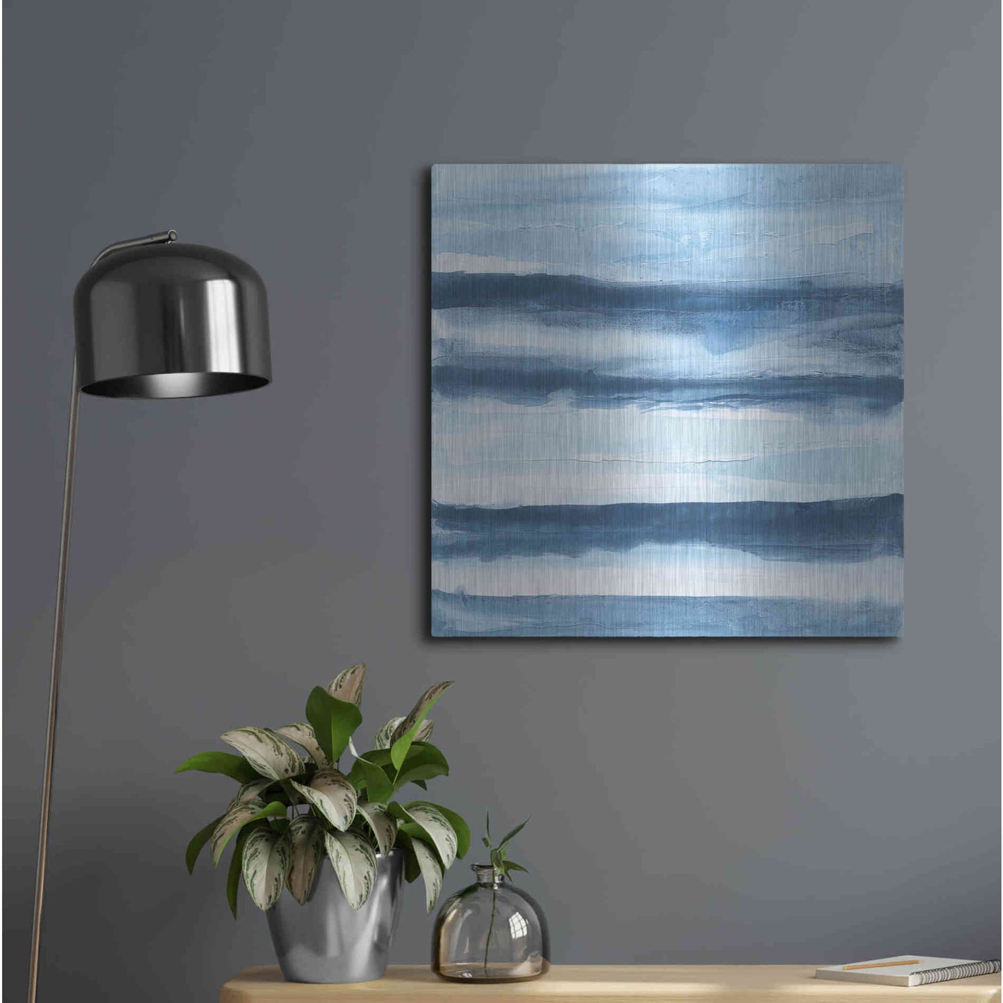 Luxe Metal Art 'Stripes IV' by Chris Paschke, Metal Wall Art,24x24