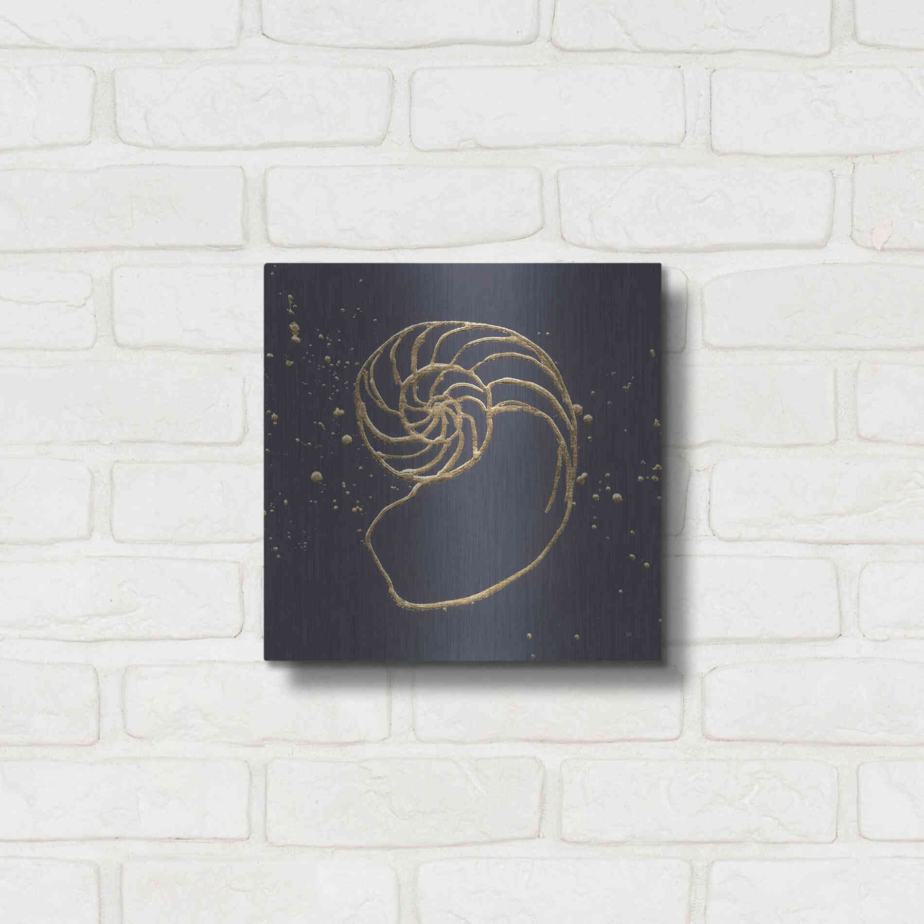 Luxe Metal Art 'Gold Nautilus II' by Chris Paschke, Metal Wall Art,12x12