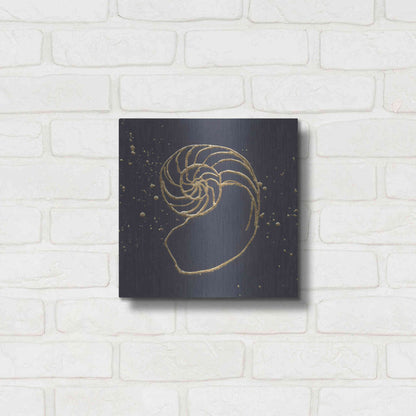 Luxe Metal Art 'Gold Nautilus II' by Chris Paschke, Metal Wall Art,12x12