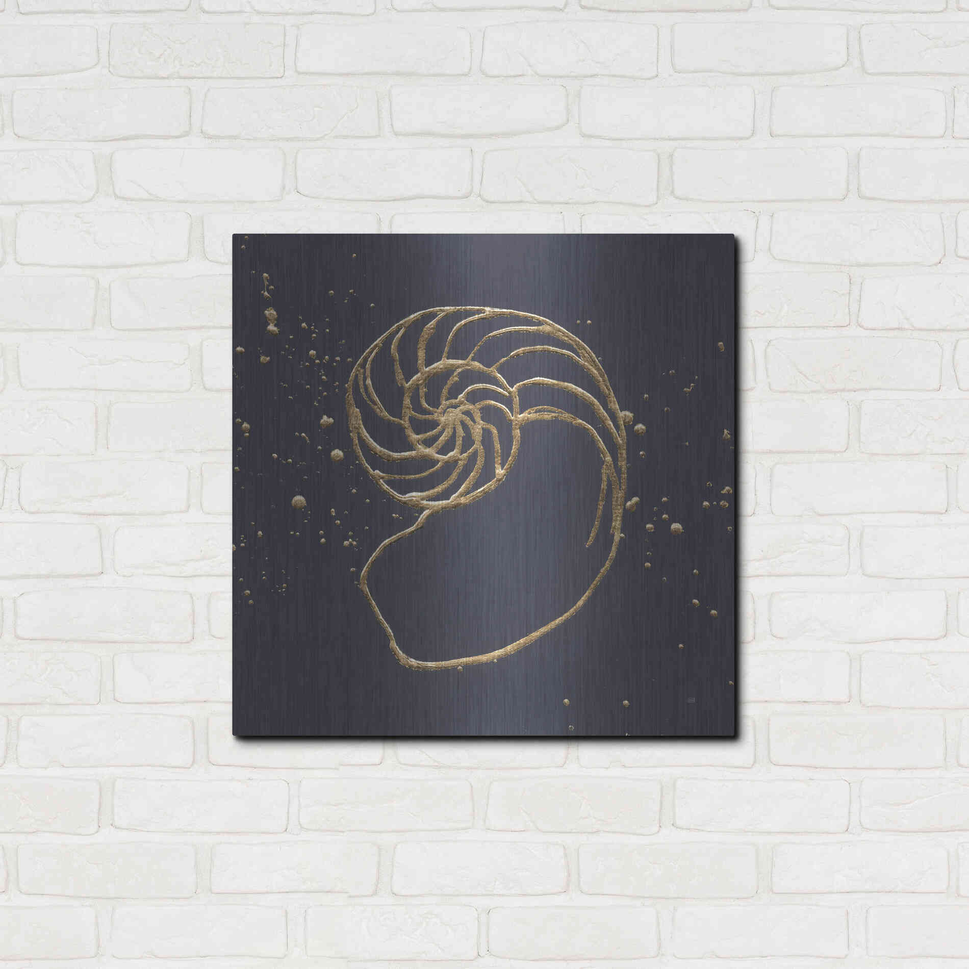 Luxe Metal Art 'Gold Nautilus II' by Chris Paschke, Metal Wall Art,24x24