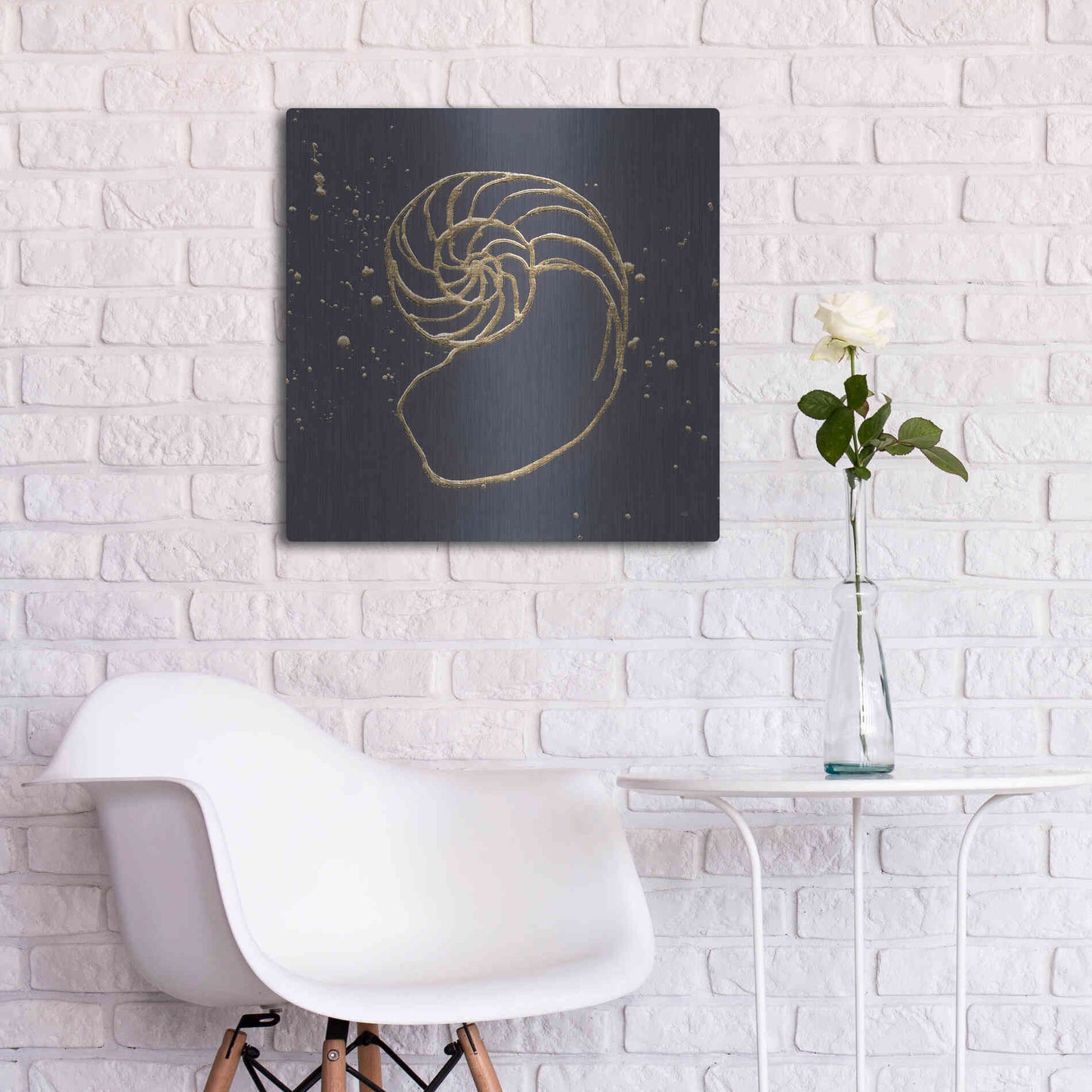 Luxe Metal Art 'Gold Nautilus II' by Chris Paschke, Metal Wall Art,24x24